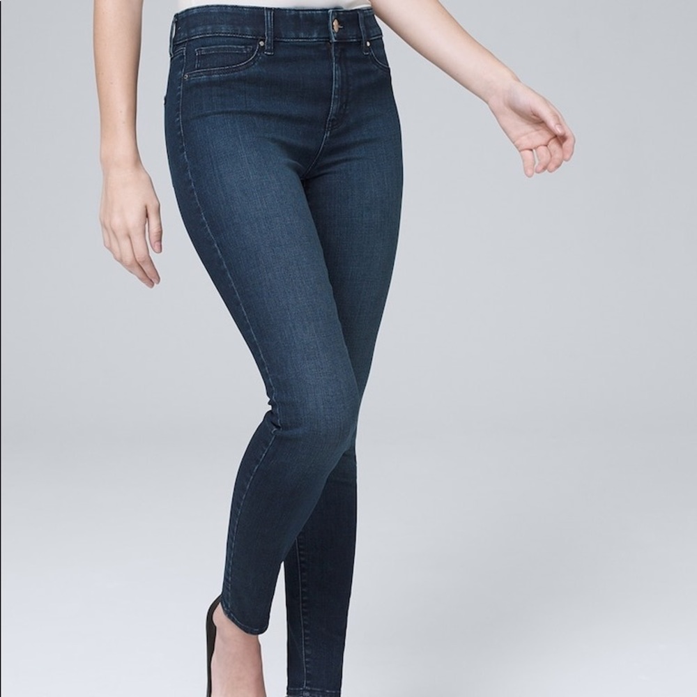 WHBM Dark Wash Skinny Jeans